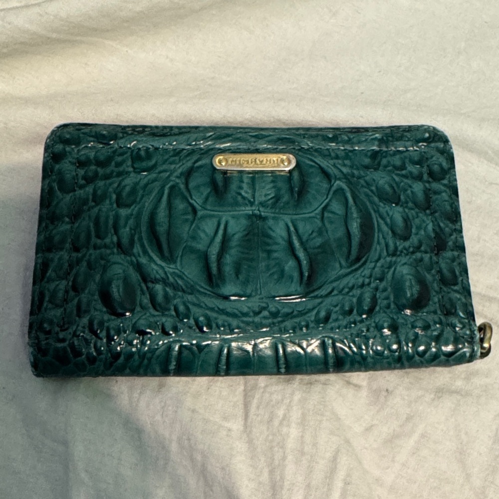 Brahmin Teal Croc-Embossed Wallet